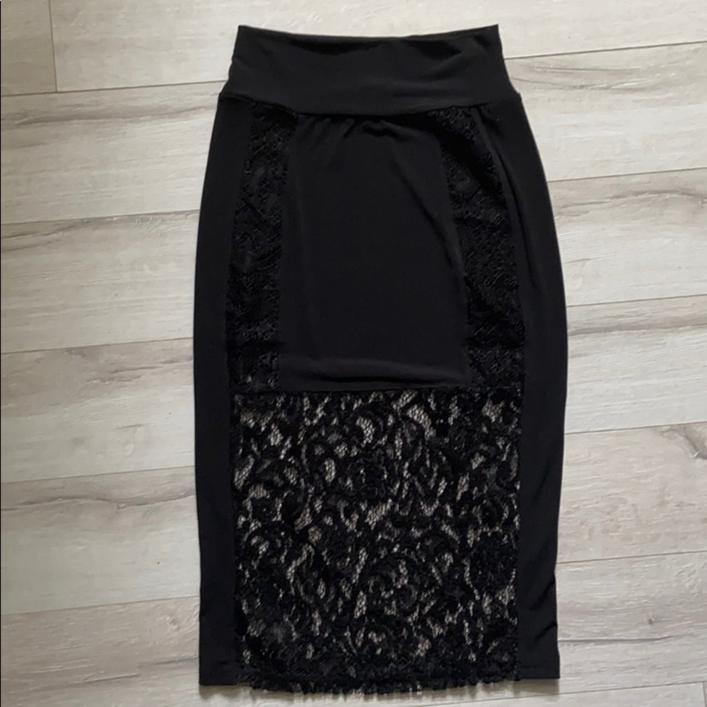 Black lace skirt